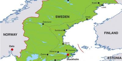 Sostinės Švedijos žemėlapis