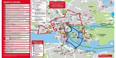 Autobusų linijos Stokholmo žemėlapis