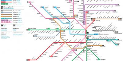 Stokholmo geležinkelių tinklo žemėlapis