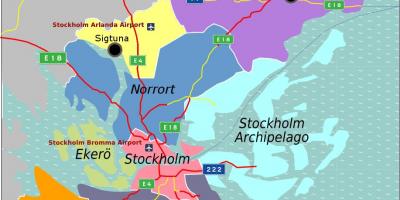 Žemėlapis Stokholmo priemiestyje