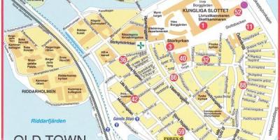 Žemėlapis senamiesčio Stockholm Švedija
