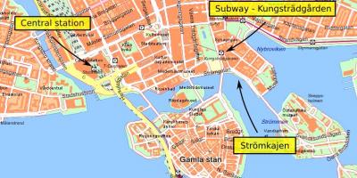 Stokholmo centrinė žemėlapyje