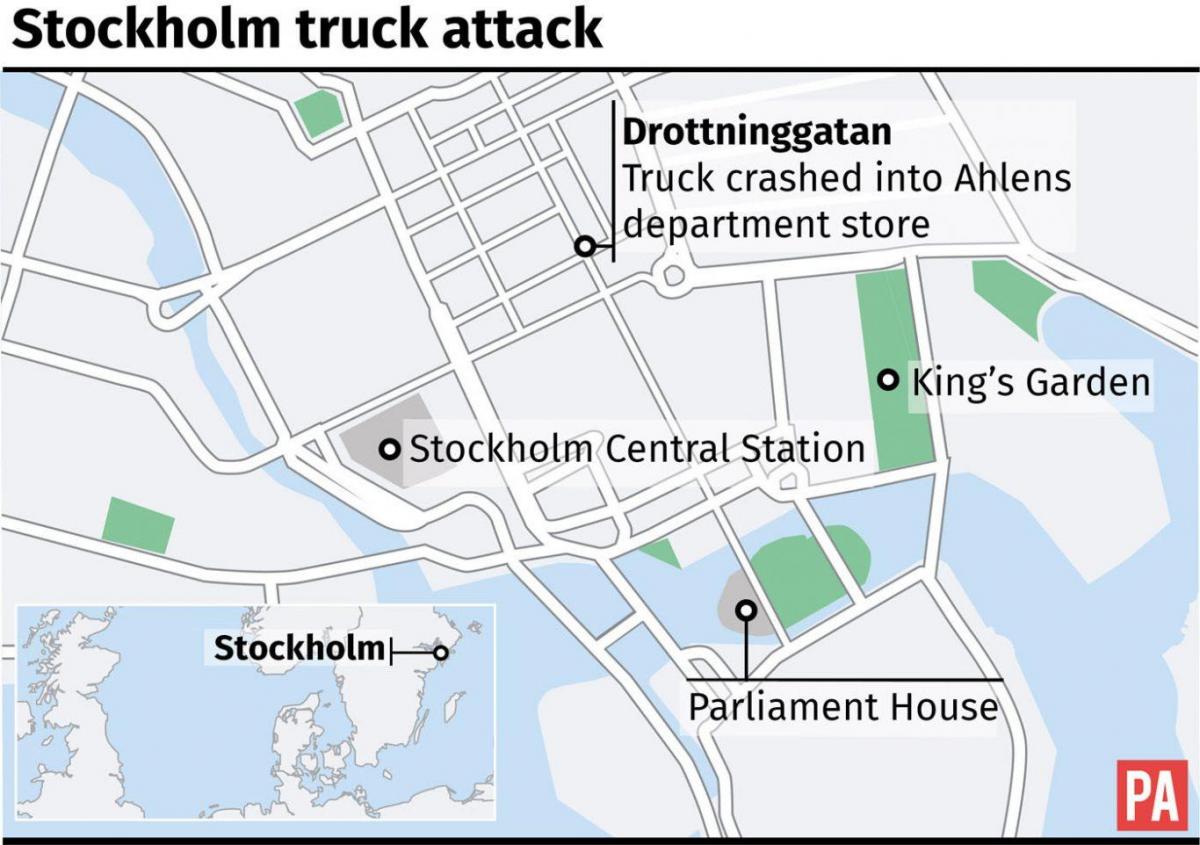 žemėlapis drottninggatan Stokholmas