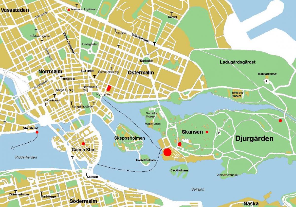 gamla stan Stokholmo žemėlapis