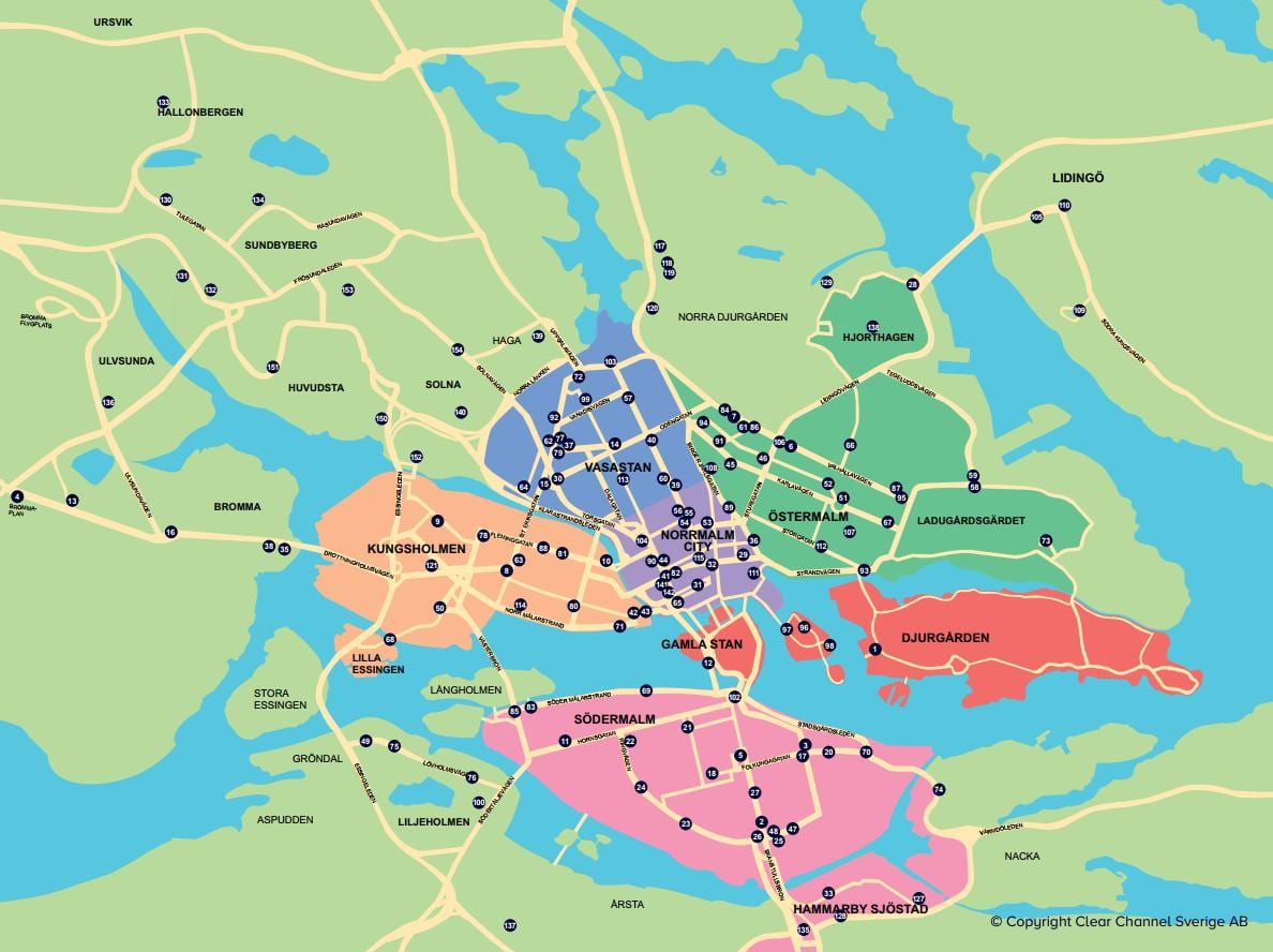 žemėlapis city bike Stokholmo žemėlapis