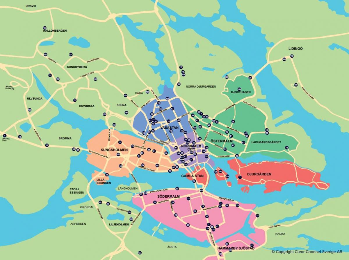 žemėlapis city bike Stokholmo žemėlapis