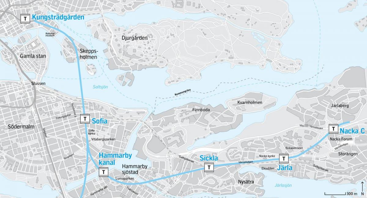 žemėlapis nacka Stokholmas