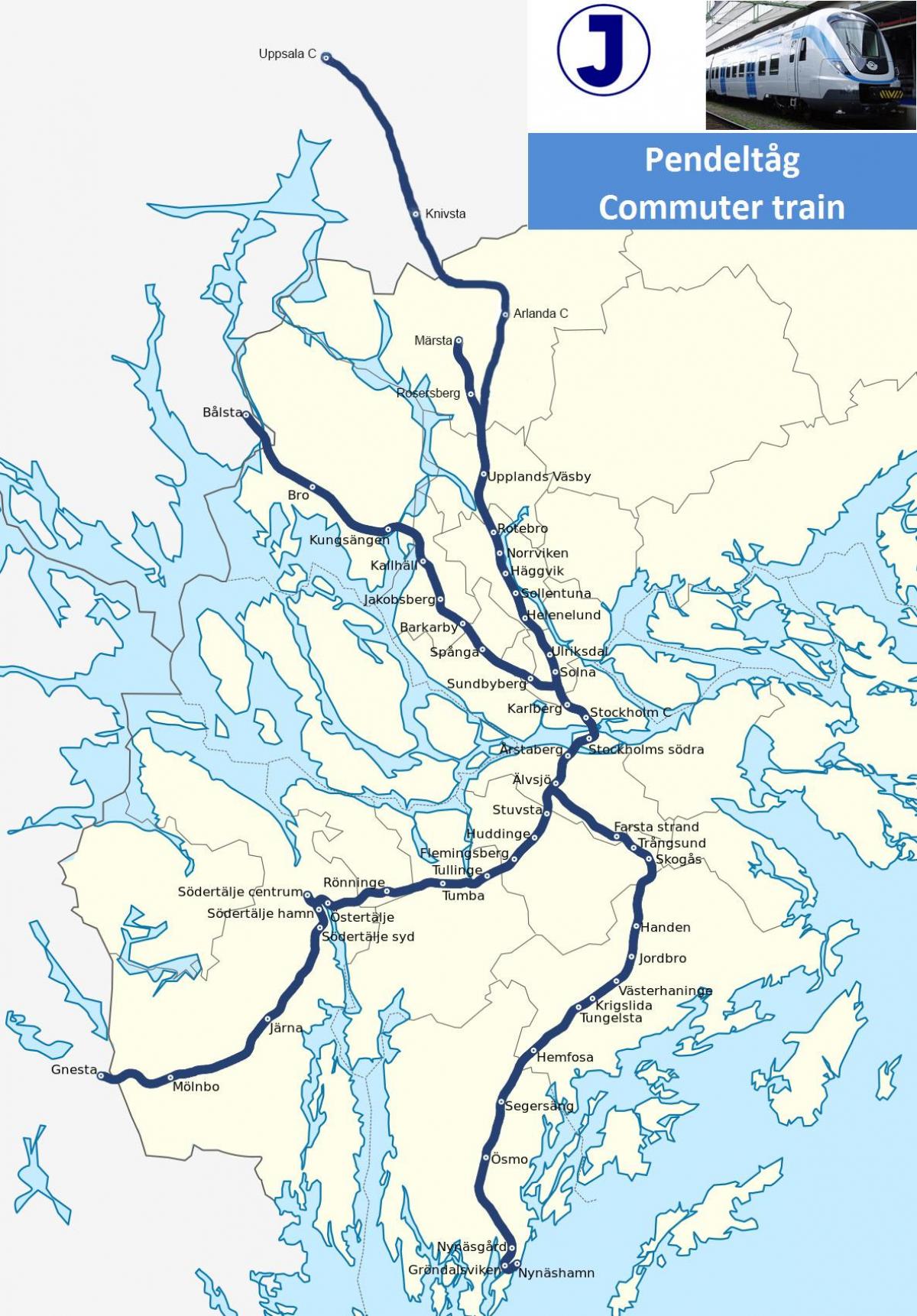 Stokholmo pendeltåg žemėlapyje