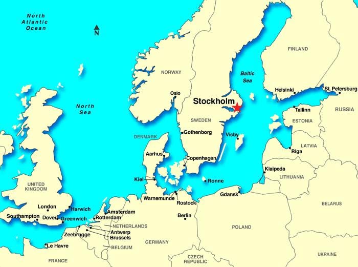 Stokholmo žemėlapis europa