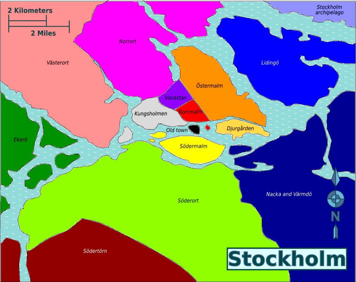 žemėlapis Stokholmo apylinkėse