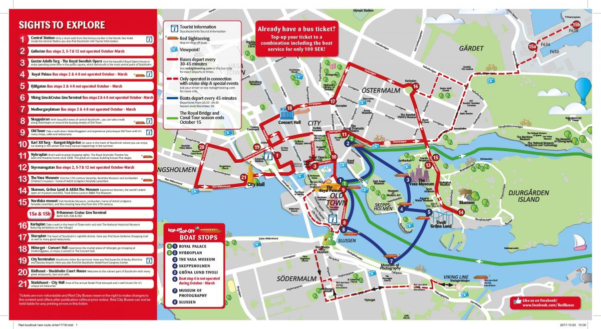 autobusų linijos Stokholmo žemėlapis
