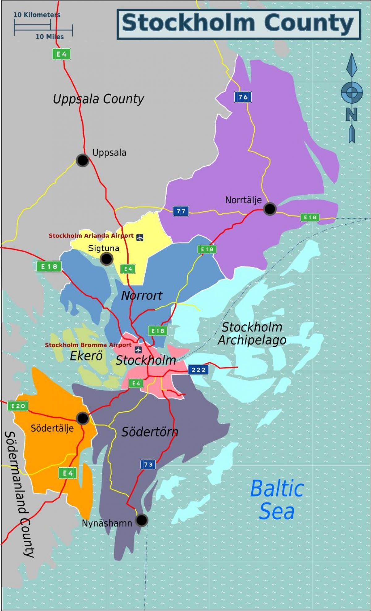 žemėlapis Stokholmo apskritis