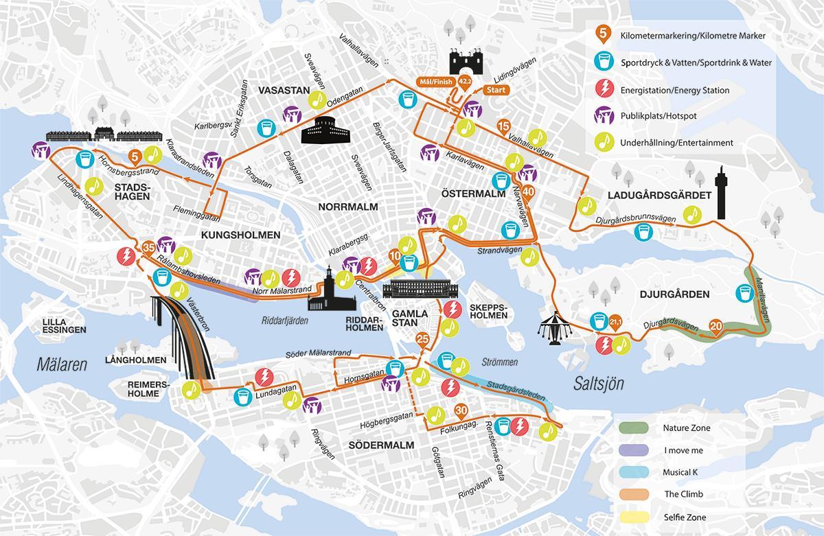 žemėlapis Stokholmo maratonas