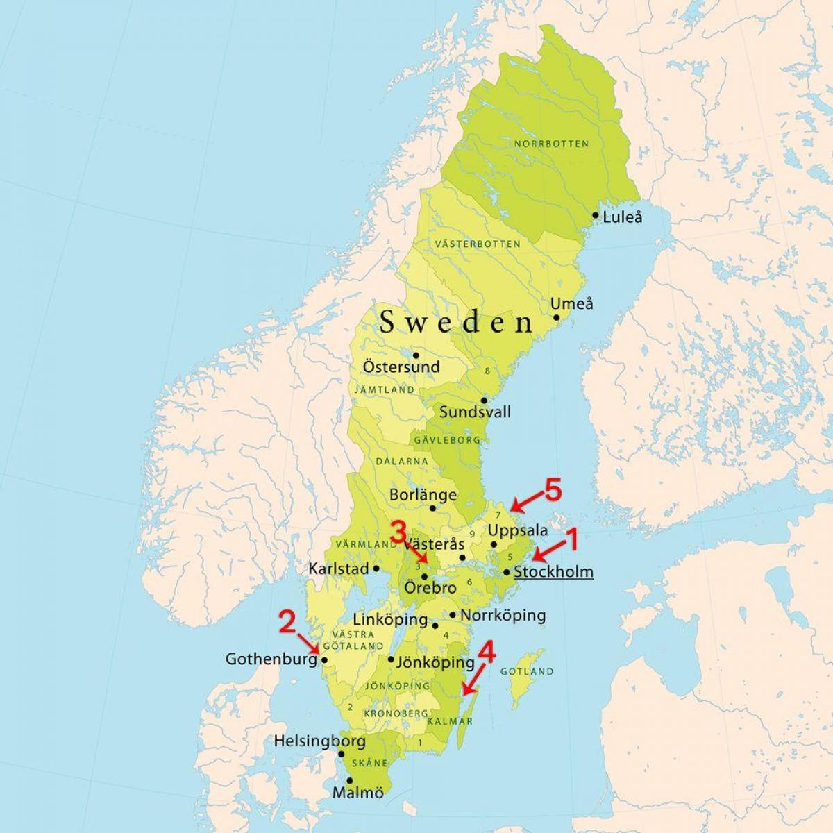 žemėlapis Stokholmo paplūdimiai