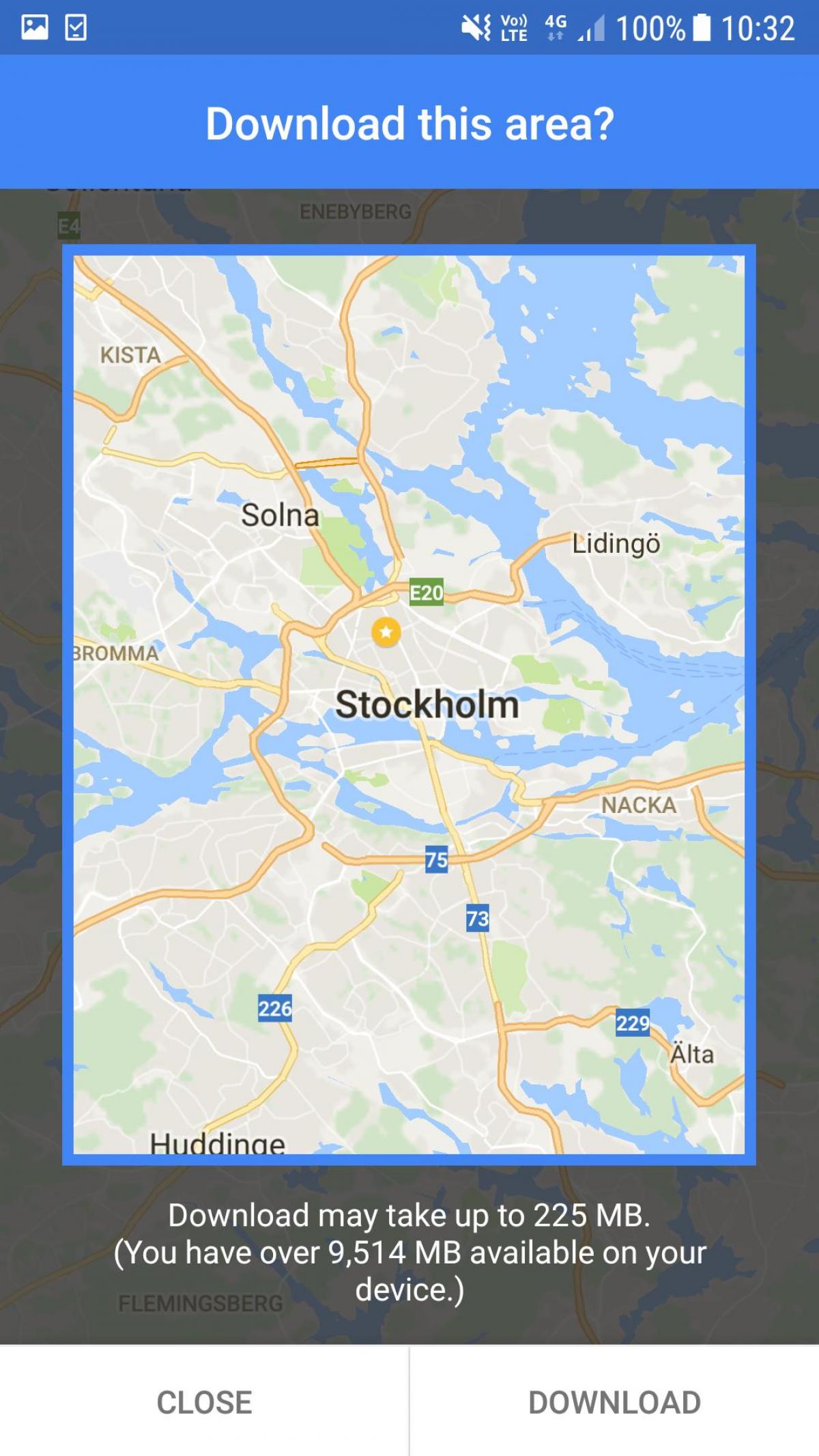 atsijungęs žemėlapis Stokholmas
