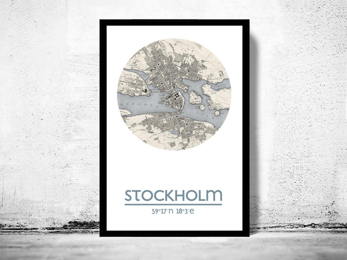 žemėlapis Stokholmo žemėlapis plakatas