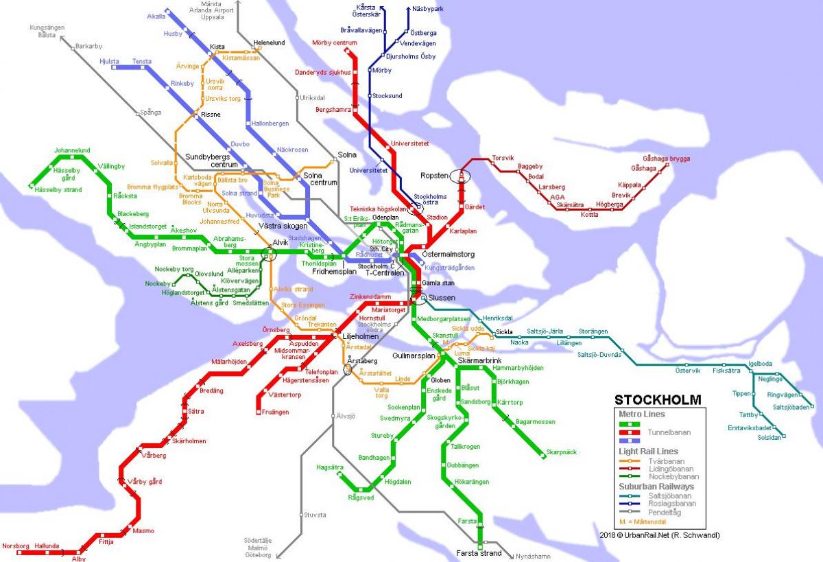 Švedija tunnelbana žemėlapyje