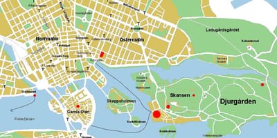 Gamla stan Stokholmo žemėlapis